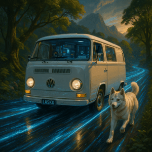 Un van et un chien